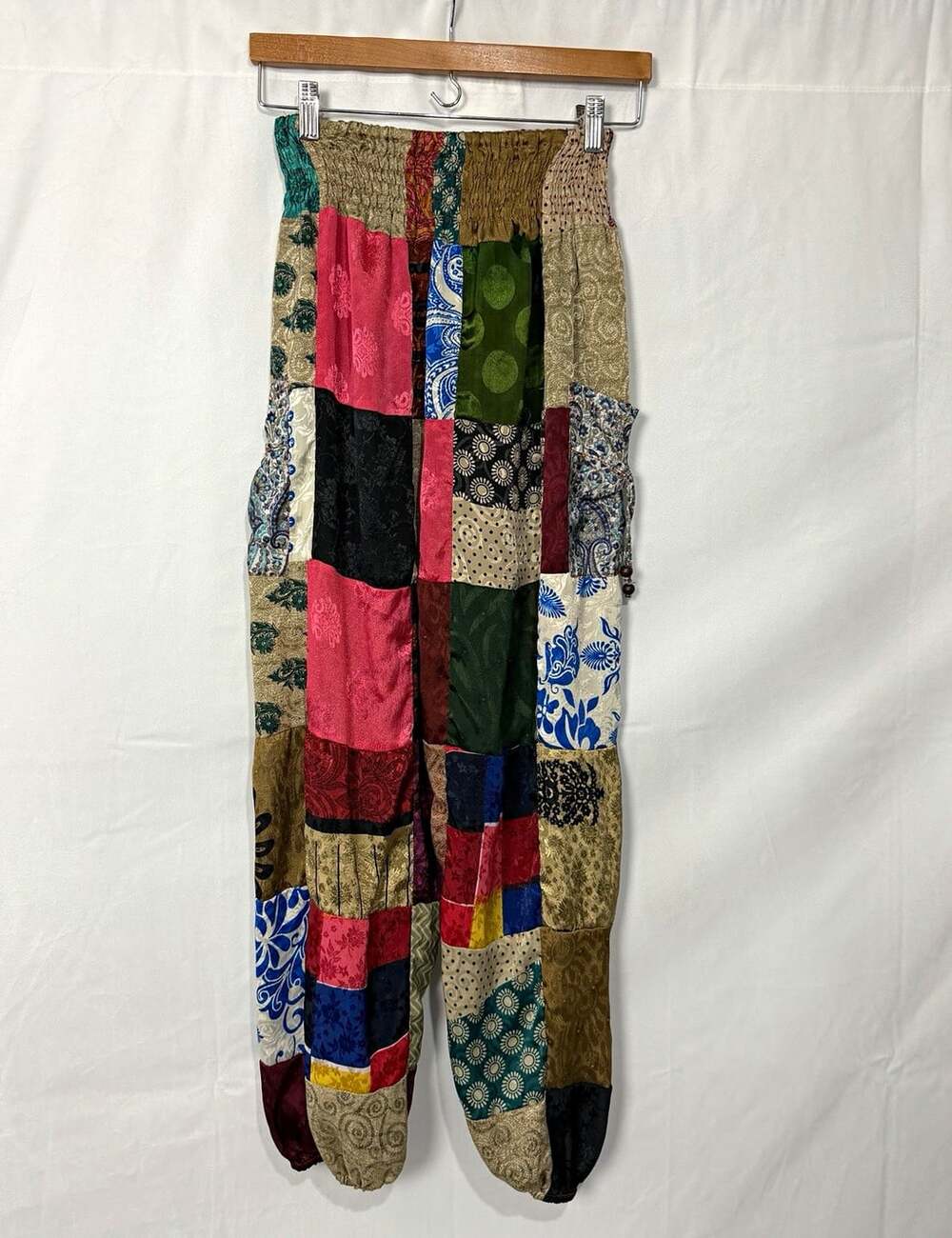 Earthbound Trading Co. Patchwork Harem Pants Women’s S Elastic Waist